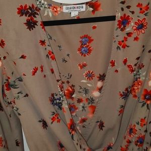 Fall Themed V-Cut Blouse